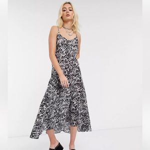 AllSaints Essie Cotton Leopard Print Slip Maxi Dress, New With Tags, Small